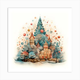Crystal Whispers: Ethereal Christmas Canvas Art Print