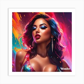 Woman In A Colorful Dress Art Print