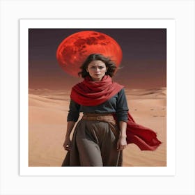 Girl In The Desert Art Print