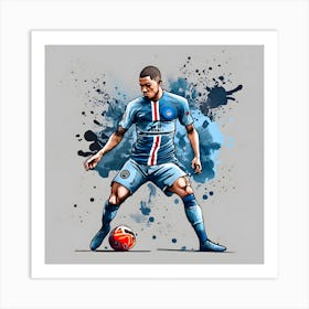 Soccer Player Kicking The Ball 2 Art Print