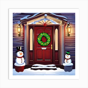 Christmas Door 52 Art Print