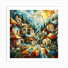 Mosaic City Art Print