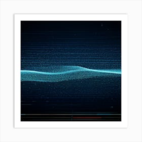 Abstract Digital Painting Showing A Grid Composed Of Geometric Patterns And Dots Interconnected Wav (5) Art Print