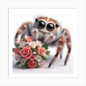 Spider With Flowers Art Print