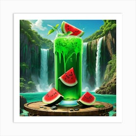 Watermelon Cocktail Art Print