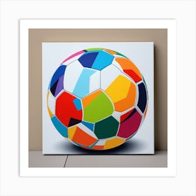 Pelota De Futbol Coloreada Art Print