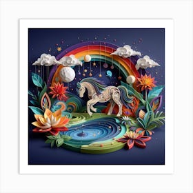 Paper Unicorn Art Print