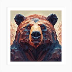 Geometric Art bear Art Print