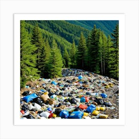 Garbage On A Mountain Road Art Print