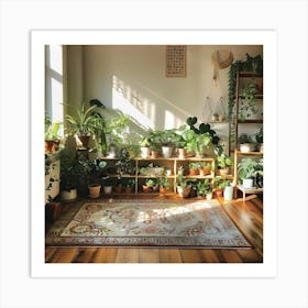 Stockcake Sunlit Indoor Garden 1720412678 Art Print