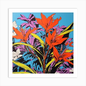 Bird Of Paradise 2 Pop Art Illustration Square Art Print