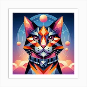 Licorice Low Poly Cat Art Print