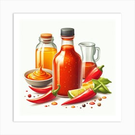 Hot Sauce Illustration 1 Art Print