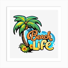 Beach Life Logo Art Print