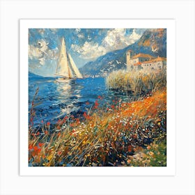 Sailboat On The Lake Art Print