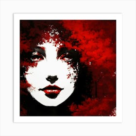 Woman In Red Art Print