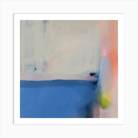 Blue Colourful Pastel, Contemporary, Abstract, Minimalist Modern Art Carlina Art Print