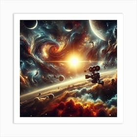 Spaceship In Space 27 Art Print