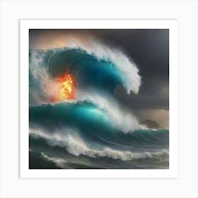 Lava On The Ocean Art Print