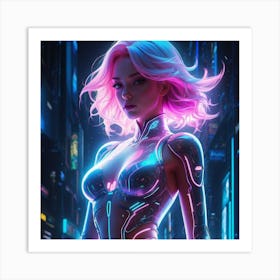 Cyber Girl Art Print