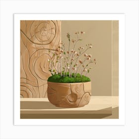 Moss In A Pot Art Print