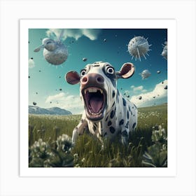 Sceam Cow Art Print