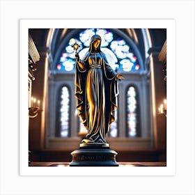 Statue Of The Virgin Mary 1 Art Print