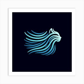 Blue Cat Logo Art Print