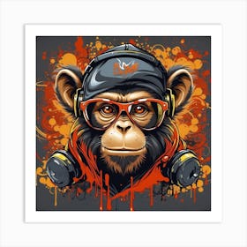 Dj Monkey Art Print