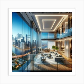 Skyscraper Living Room 1 Art Print