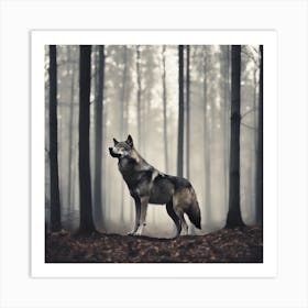 Wolf In The Forest 17 Art Print