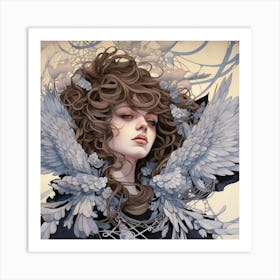 Girl With Wings Art Print