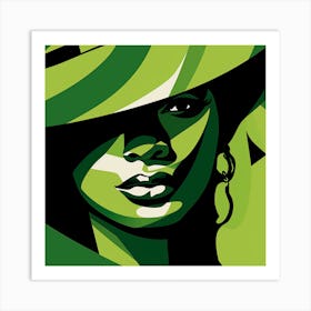 Green Hat 2 Art Print