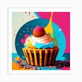 Cupcake With Sprinkles Art Print