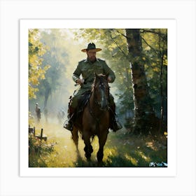 The Man Art On The Fram Green Land Art Print