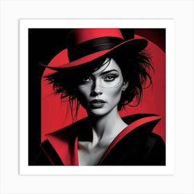 Woman In A Red Hat 1 Art Print