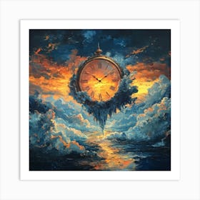 Clock In The Sky Art Art Print