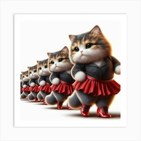 Cute cats dance training Art Print