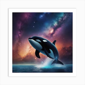 Orca Whale In Space 2 Art Print