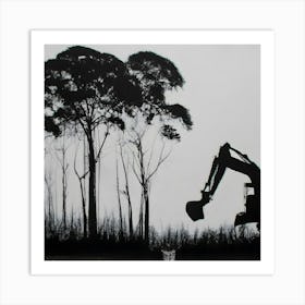 Banksy Style Graffiti Of A Cleared Rainforest Art Print