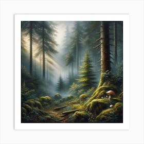 Forest In The Mist Art Print