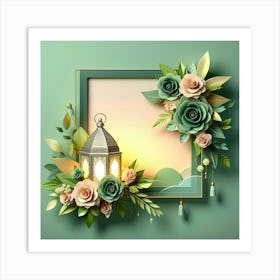 GreetingCard-RamadanKareem-Mubarak-Islamic-Lantern 2 Art Print