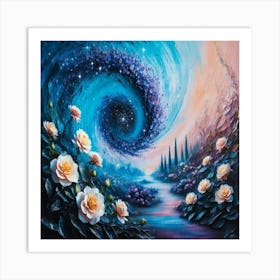 Spiral Of Roses Art Print