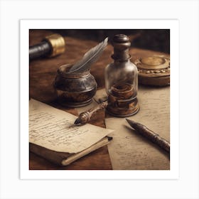 Old Writing Utensils Art Print