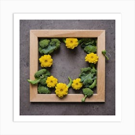 Frame With Yellow Flowers Art Print