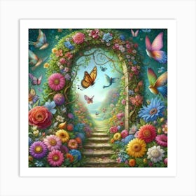 Butterfly Garden 1 Art Print