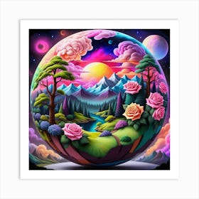 Psychedelic Landscape Art Print