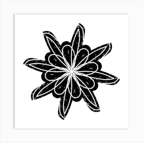 Black And White Flower 9 Art Print