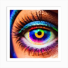 I Put An Eye On You Serie, Rainbow Eye Art Print