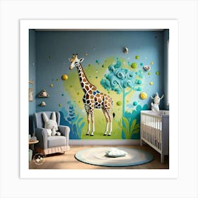 Giraffe Mural Art Print